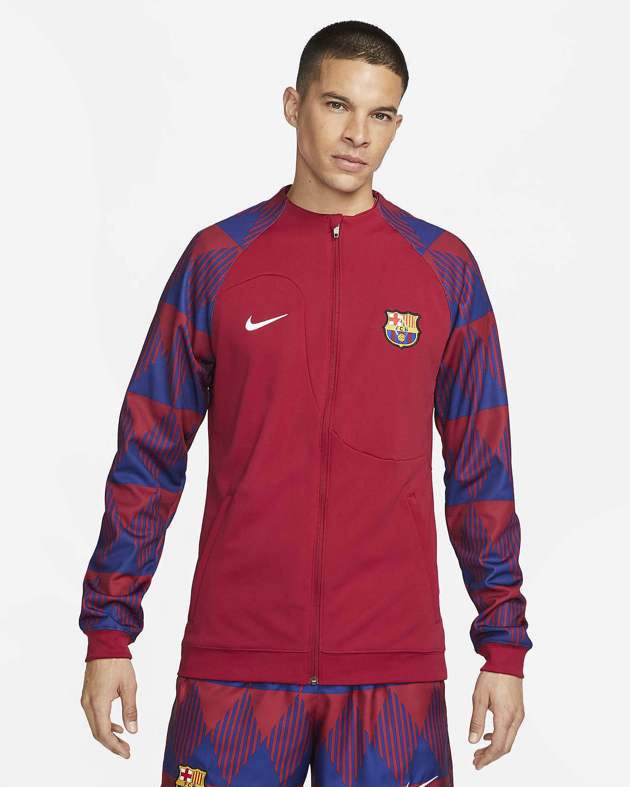 FC Barcelona Academy Pro Men's Nike Full-Zip Knit Soccer Jacket